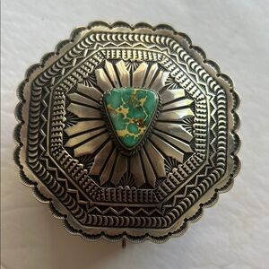 Silver and Turquoise octagonal box by Sunshine Reeves